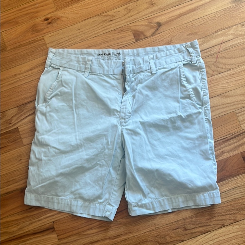 Light Blue Flat Front Shorts for Casual Style